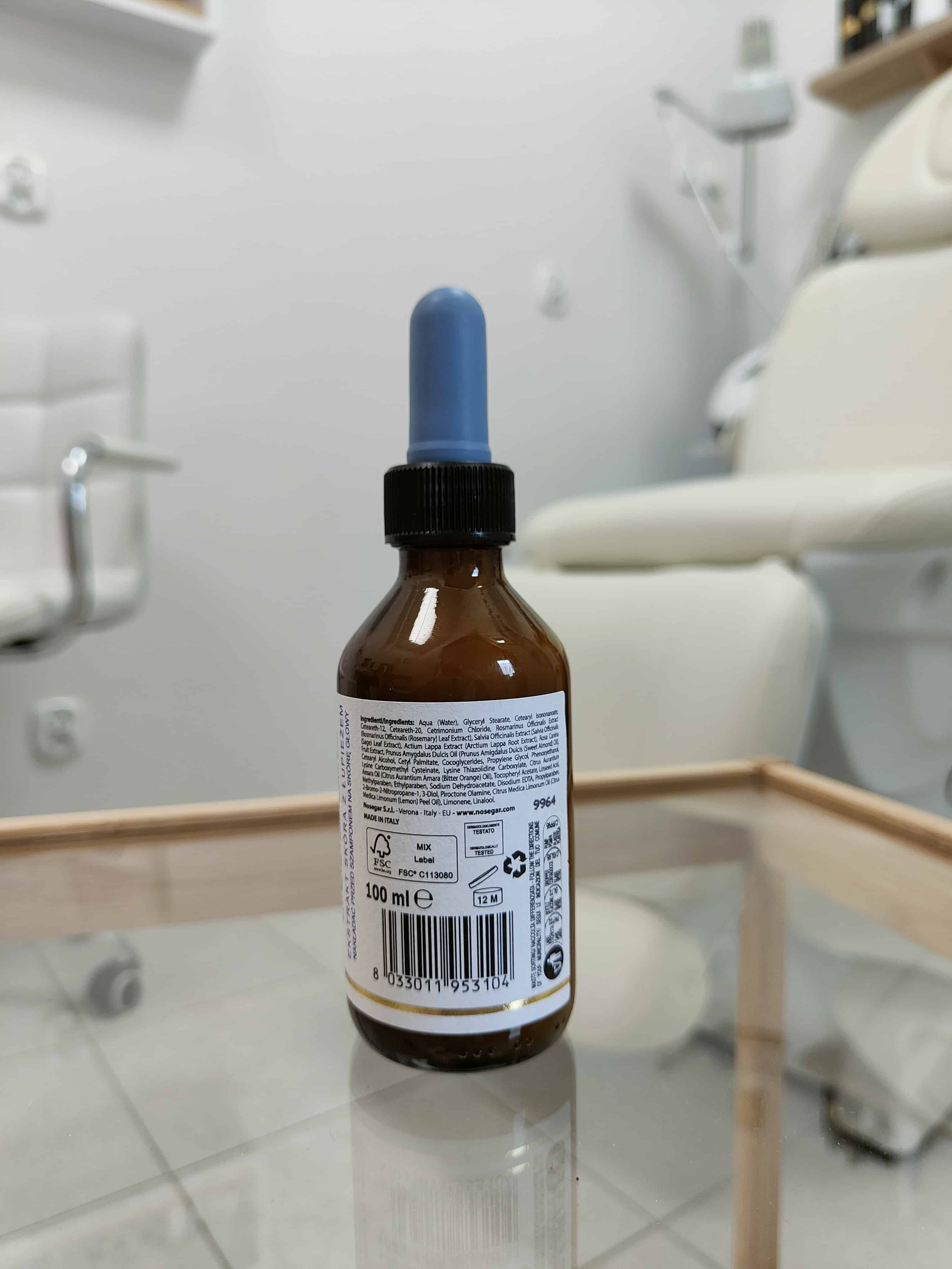 composition of Monrin lotion on the bottle