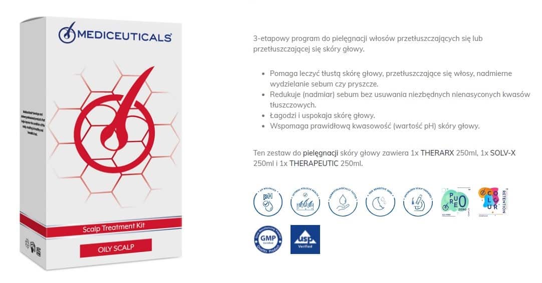 Mediceuticals For oily scalp przetłuszczająca się skóra 