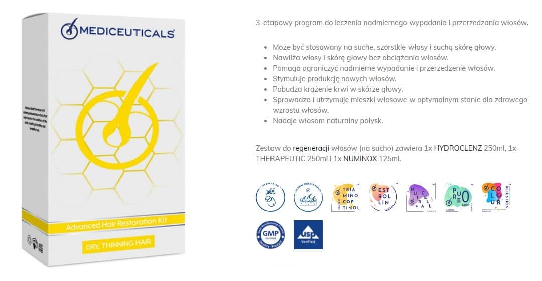 Mediceuticals For Hair Loss Dry zestaw