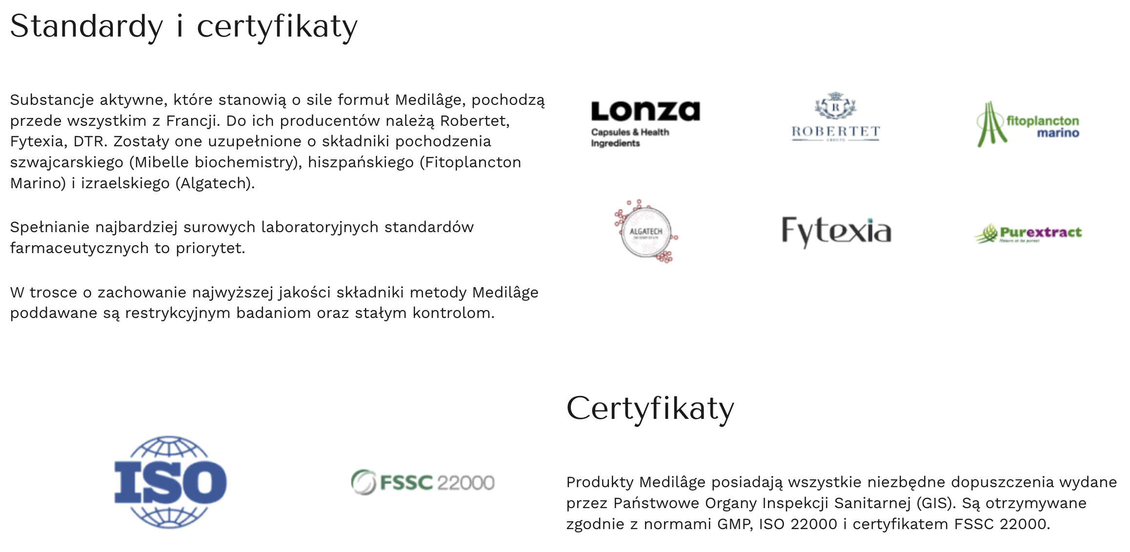 medilage standards