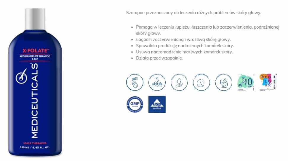 Mediceuticals X-Folate szampon przeciwłupieżowy
