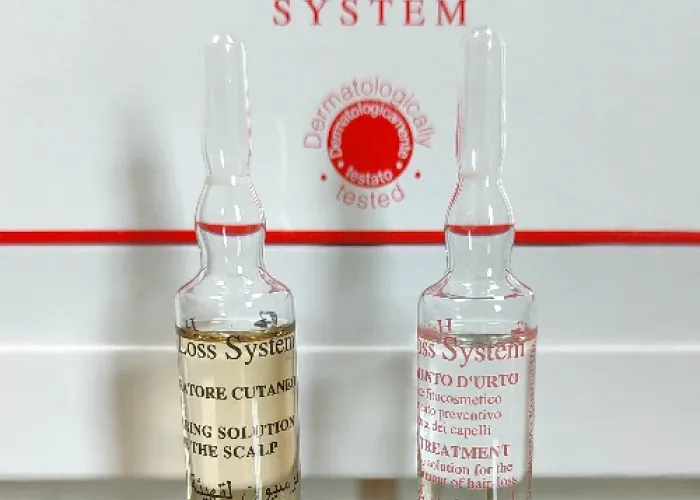 Hair Loss System ampoules, peeling and scalp rub, included in the Solaria set